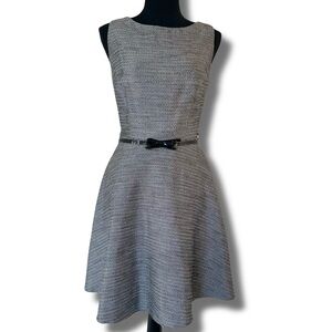 16” P2P Atmosphere Sleeveless Dress Tweed Gray and Black with Belt UK 10